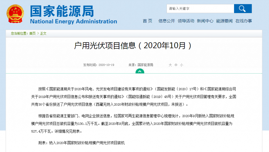 快裝！11月為戶用光伏補(bǔ)貼最后一個(gè)月！補(bǔ)貼指標(biāo)僅剩0.7GW